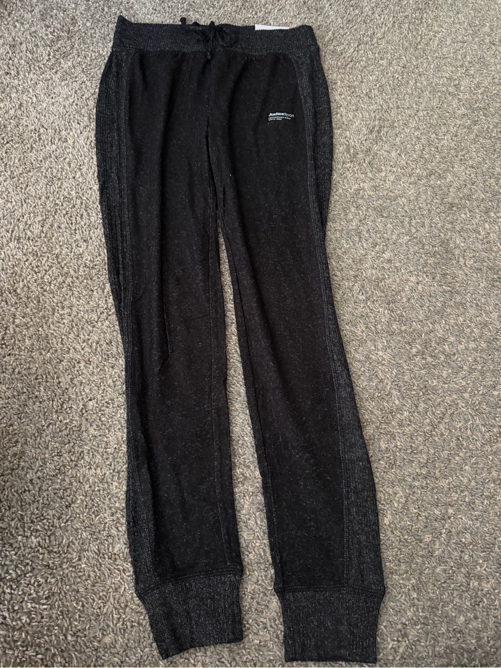 Justice Black Joggers with Subtle Logo
